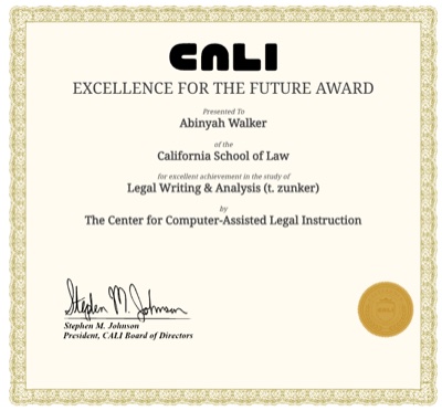 CALI - Legal Writing & Analysis Award